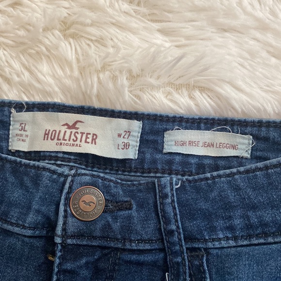 Gently worn high rise jean leggings - Picture 2 of 2